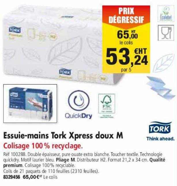 essuie-mains tork xpress doux m