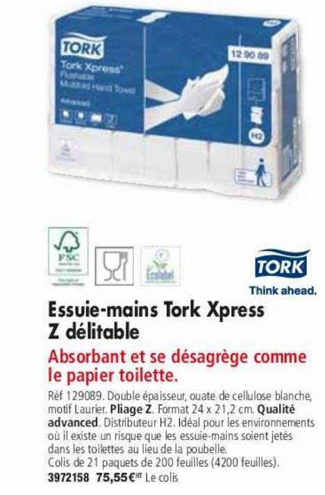 essuie-mains tork xpress z délitable