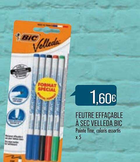 Feutre Effaçable à Sec Velleda Bic