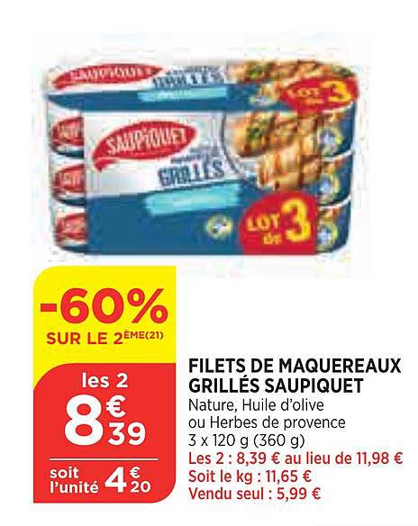 Filets De Maquereaux Grillés Saupiquet
