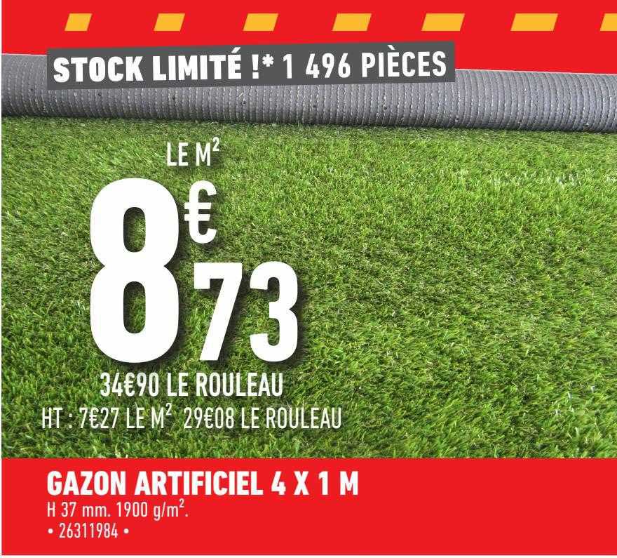 gazon artificiel 4 x 1 m