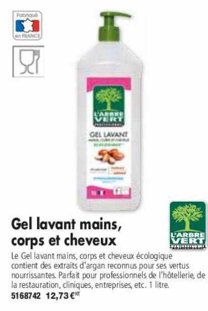 gel lavant mains, corps et cheveux l'arbre vert