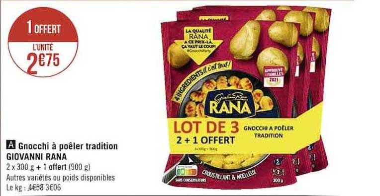 gnocchi à poêler tradition giovanni rana