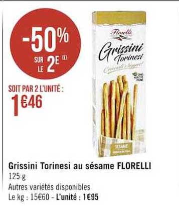 Grissini Torinesi Au Sésame Florelli