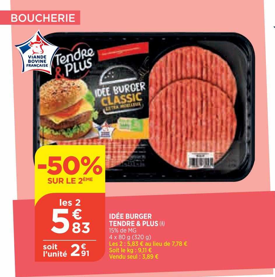 idée burger tendre & p lus