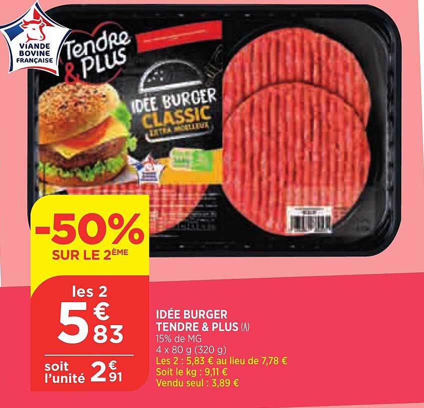 idée burger tendre & plus