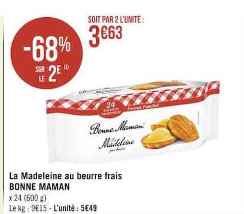 la madeleine au beurre frais bonne maman