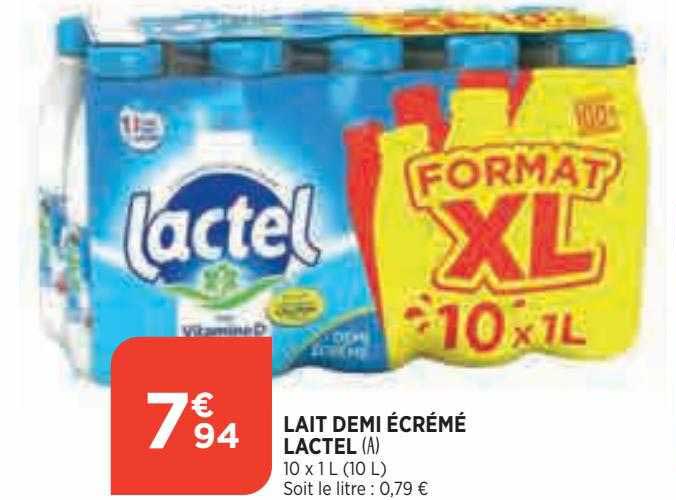 Lait Demi écrémé Lactel