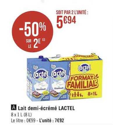 lait demi-écrémé lactel