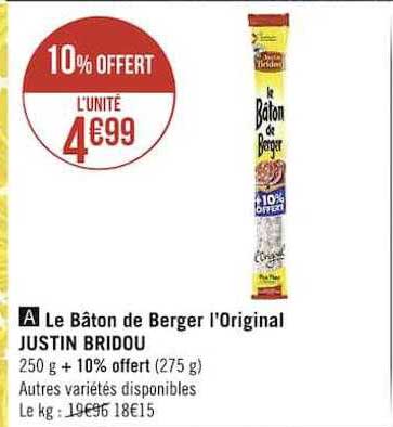 le bâton de berger l'original justin bridou