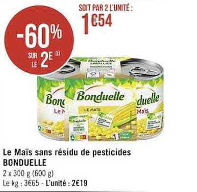le maïs sans résidu de pesticides bonduelle