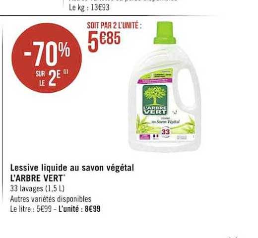 Lessive Liquide Au Savon Végétal L'arbre Vert