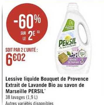 Lessive Liquide Bouquet De Provence Extrait De Lavande Bio Au Savon De Marseille Persil