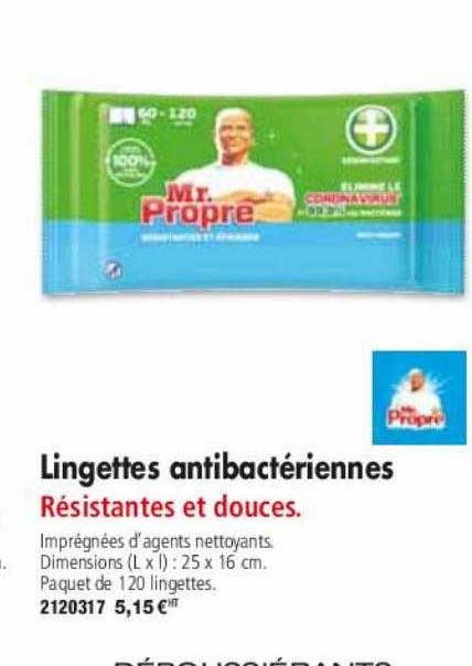 lingette antibactériennes mr propre
