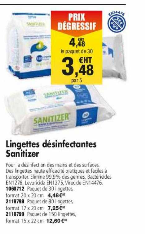 lingettes désinfectantes sanitizer