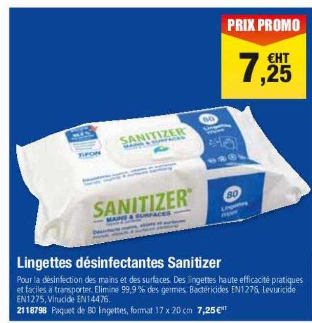 Lingettes Désinfectantes Sanitizer