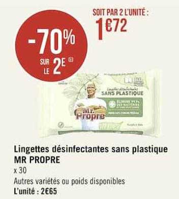 lingettes désinfectantes sans plastique mr propre