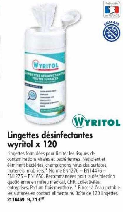 lingettes désinfectantes wyritol x120