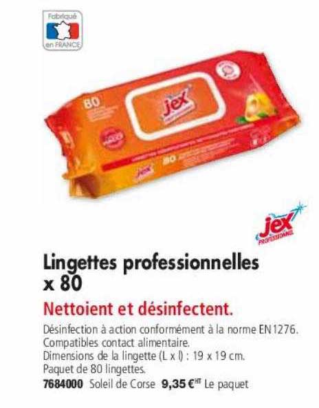 lingettes professionnelles x80 jex