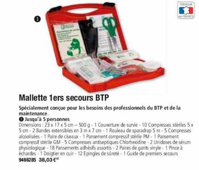 mallette 1ers secours btp