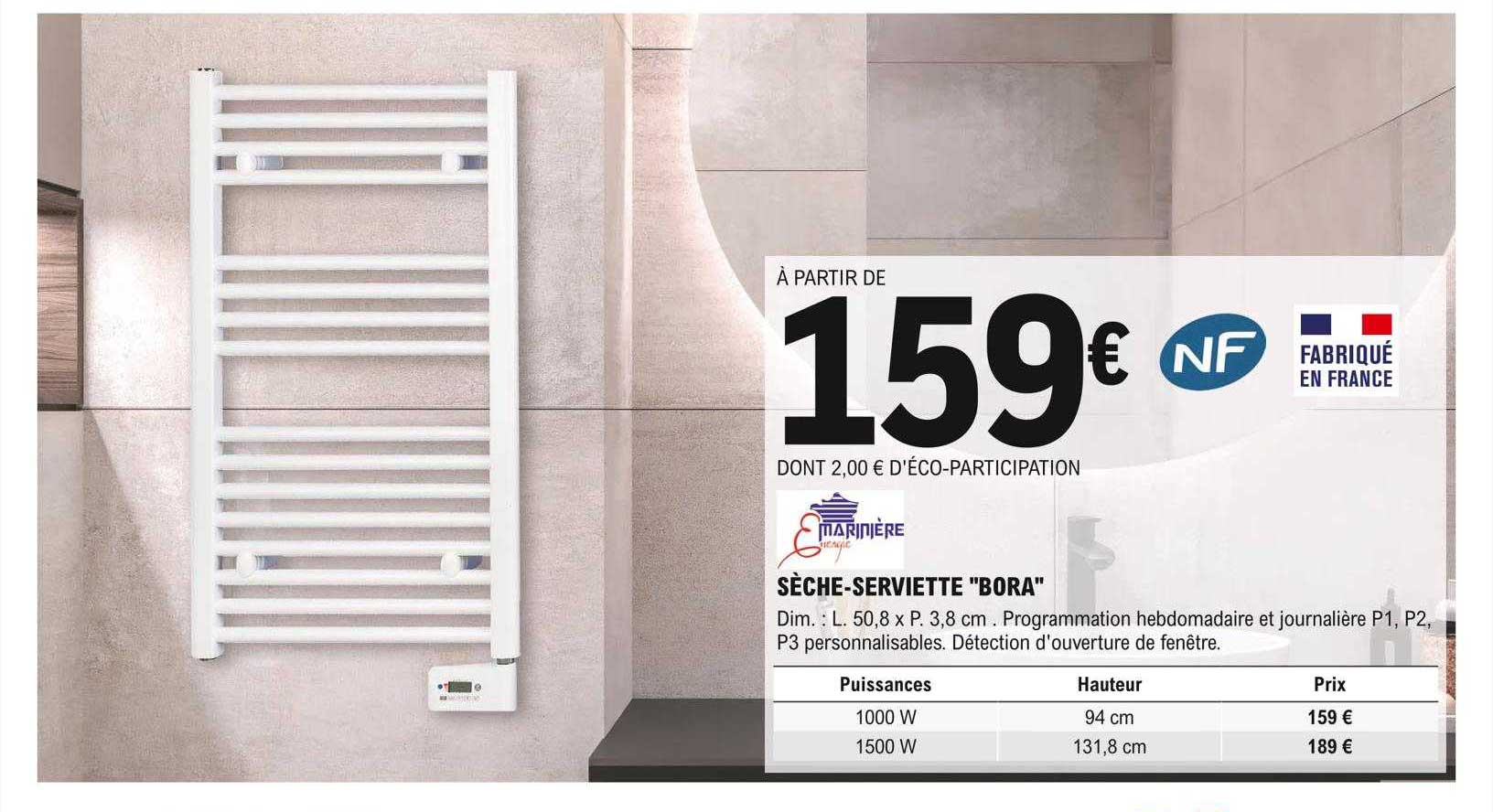 marinière sèche-serviette bora