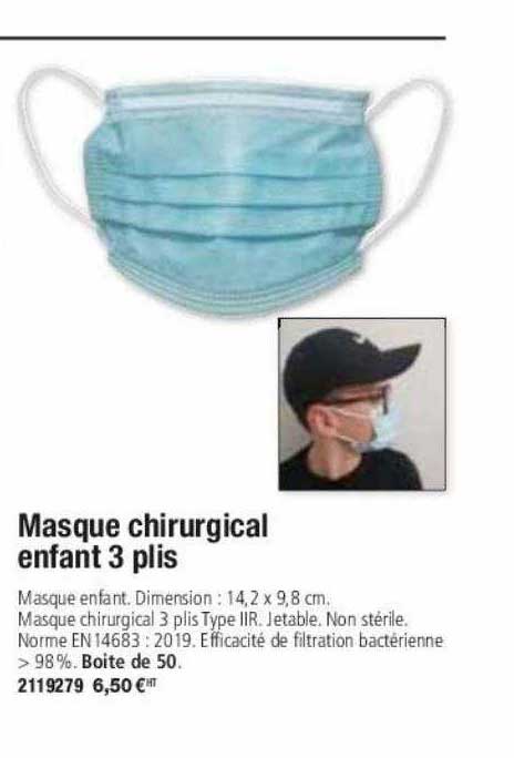 masque chirurgical enfant 3 plis