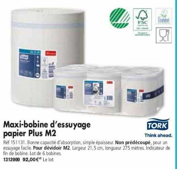 maxi-bobine d'essuyage papier plus m12