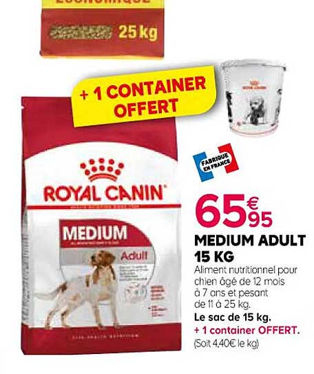 medium adult 15 kg royal canin