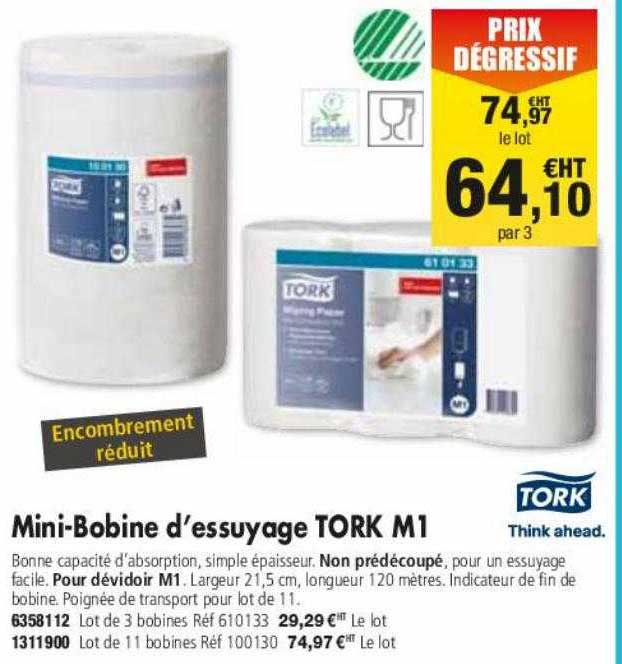mini-bobine d'essuyage tork m1