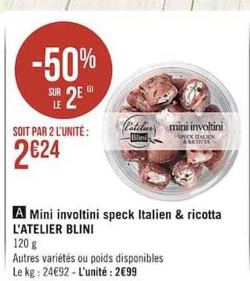 mini involtini speck italien & ricotta l'atelier blini