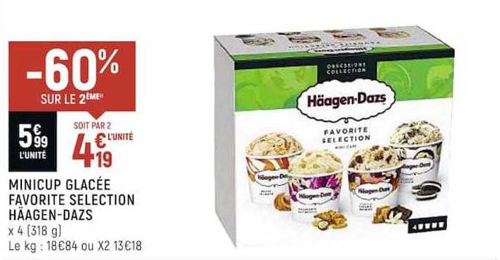 minicup glacée favorite selection häagen-dazs