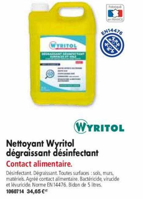 Nettoyant Wyritol Dégraissant Désinfectant