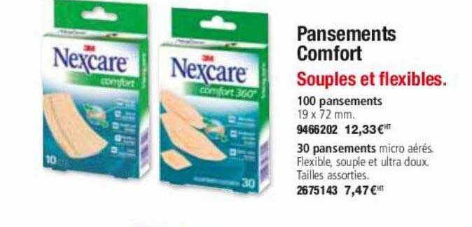 pansements comfort nexcare