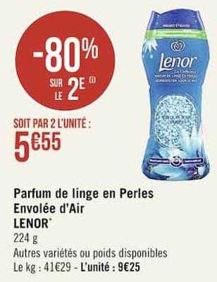 parfum de linge en perles envolée d'air lenor