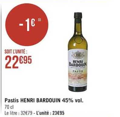 pastis henri bardouin 45% vol.