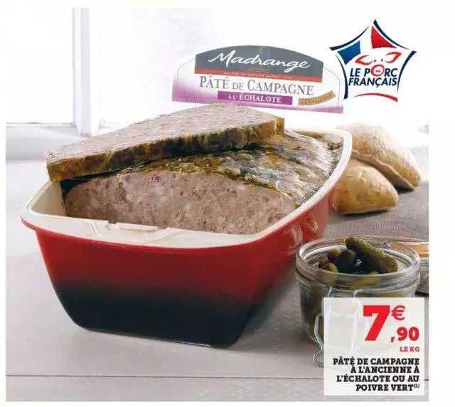 pâté de campagne à l'ancienne à l'échalote ou au poivre vert