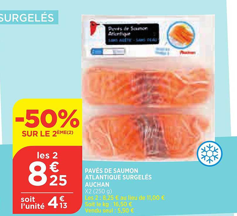 Pavés De Saumon Atlantique Surbelés Auchan