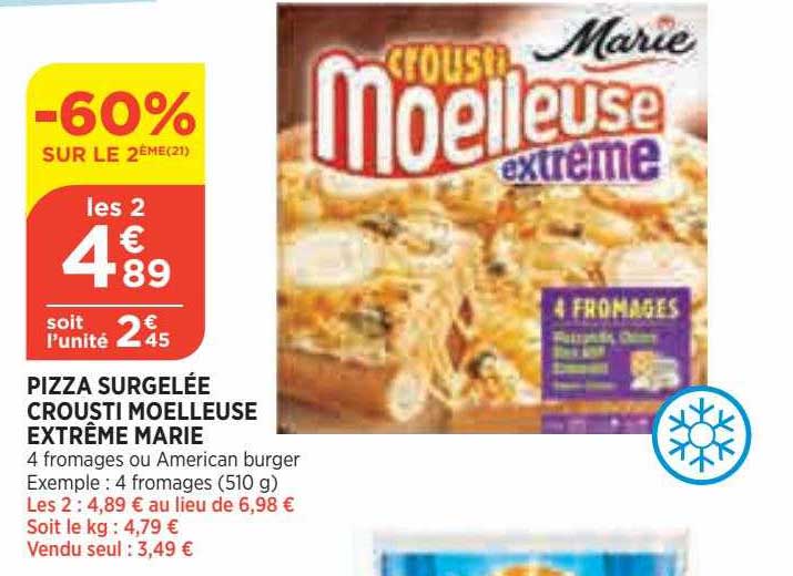 Pizza Surgelée Crousti Moelleuse Extrême Marie