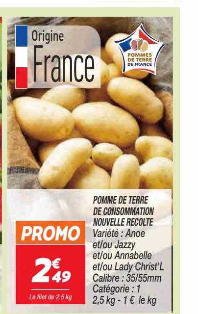 pomme de terre de consommation nouvelle recolte