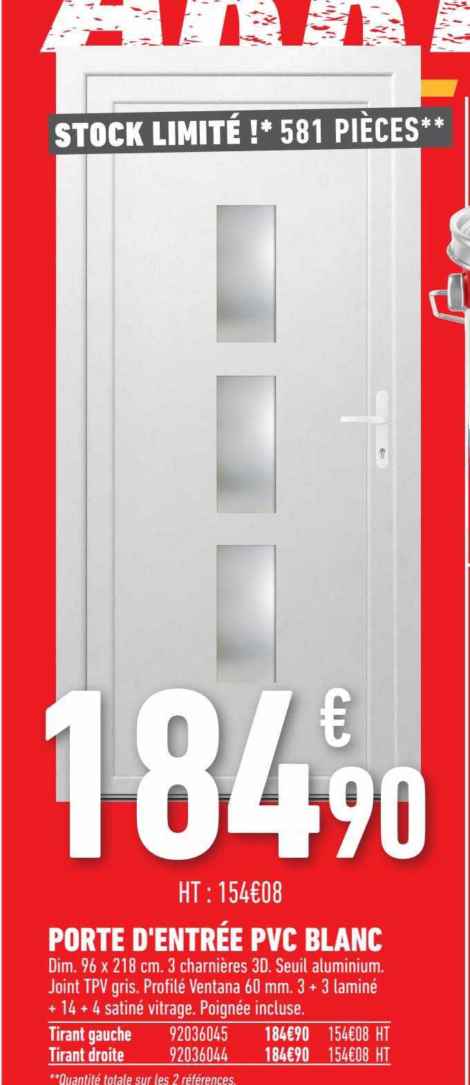 porte d'entrée pvc blanc