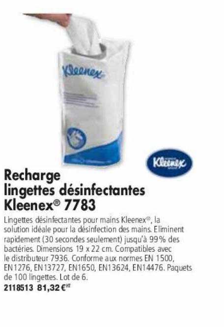 Recharge Lingettes Désinfectantes Kleenex 7783