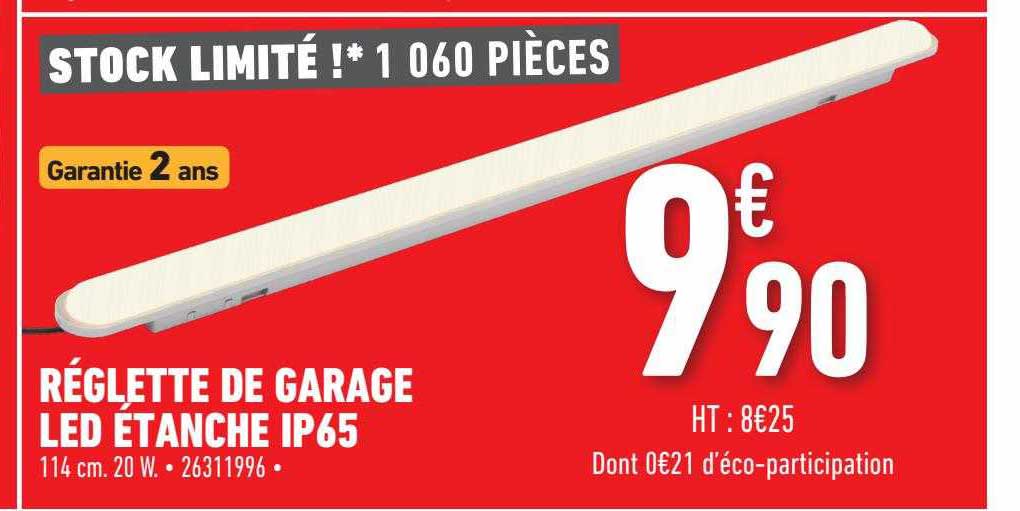 réglette de garage led étanche ip65