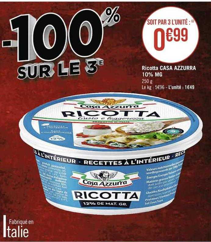 ricotta casa azzurra 10% mg