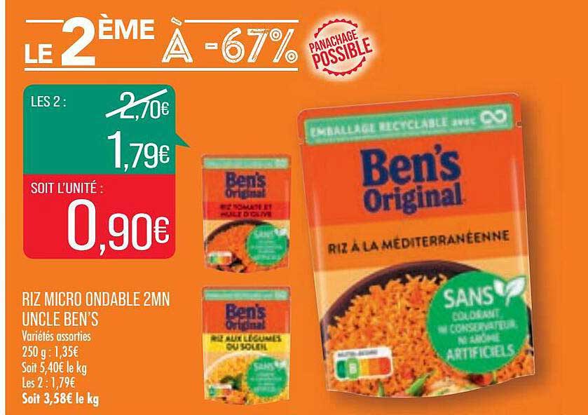 riz micro ondable 23mn uncle ben's