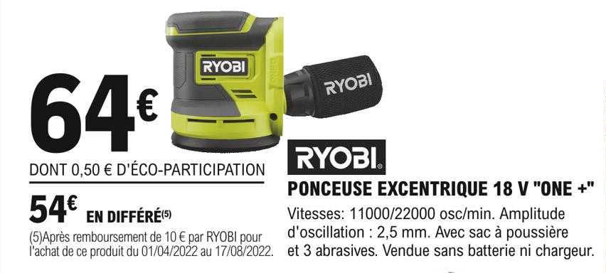 ryobi ponceuse excentrique 18v one+