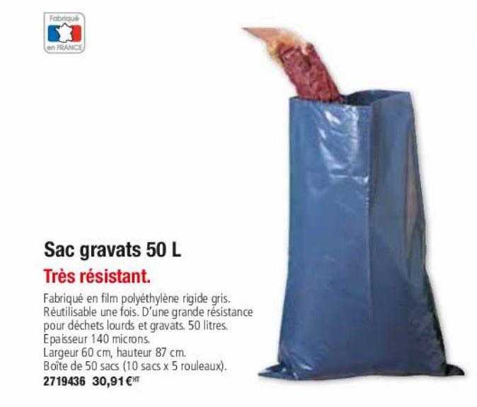 sac gravats 50 l