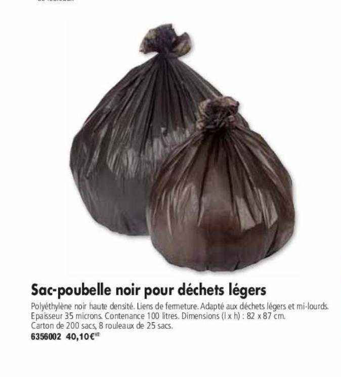 sac-poubelle noir pour déchets légers