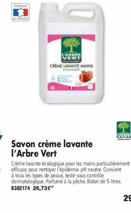 savon crème lavante l'arbre vert