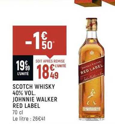 scotch whisky 40% vol. johnnie walker red label