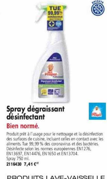 Spray Dégraissant Désinfectant Mr Propre